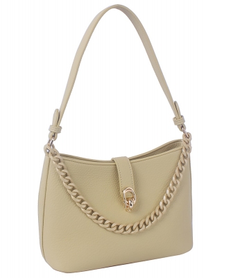 Chain Link Pebbled Shoulder Bag CSD011 YELLOW